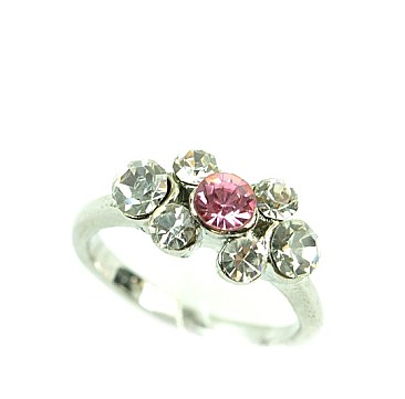 Rhinestone Princes Cut Ring