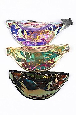 CHARGEABLE LED LIGHT HOLOGRAM FANNY PACK BUMBAG  FM-ABG407