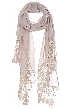 FLORAL LACE TRIM SCARF FM-AO571