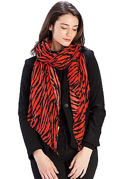 STYLISH TIGER PRINT LONG SCARF