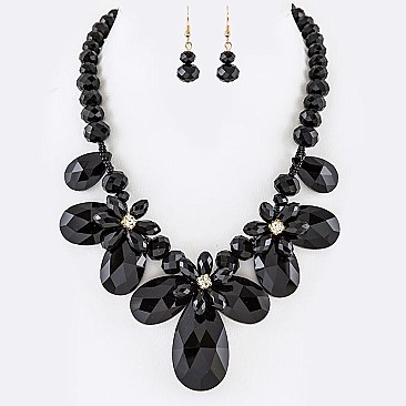 Iconic Crystal Floral Necklace Set LA-GNE2055