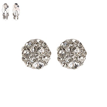 STONE CLIP RCL CIRCULAR DOME EARRING SLECQ93