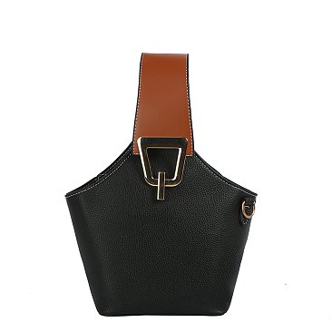Fashion Buckle Handle Satchel