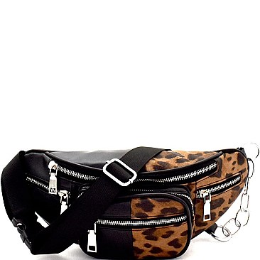 Chain Accent Multi-Pocket Fashion Fanny Pack MH-FB-A143