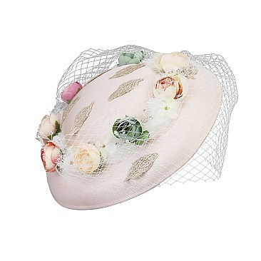 Classy Vintage Hat W/flowers And Leafs SLHTF1016