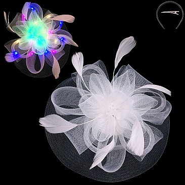 Lights Feathers and Loops Design Fascinator MEZ2198