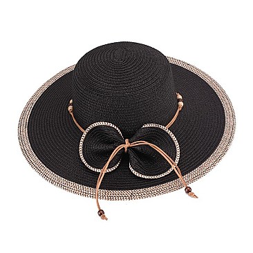 LARGE SUMMER BOW PAPER BRAID HAT SLHTP1043