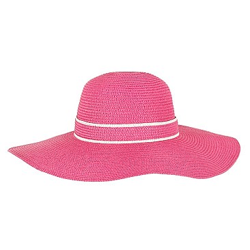 Summer Large Floppy Paper Braid Sun Hat With 2 Tone Bow SLHtp673