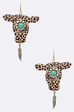 X-large Calf Head Shaped Trendy Earrings
