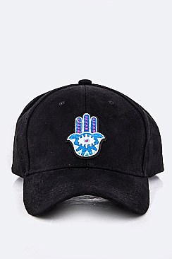 HAMSA / EVIL EYE Patch Suede Cap  LA-35020U