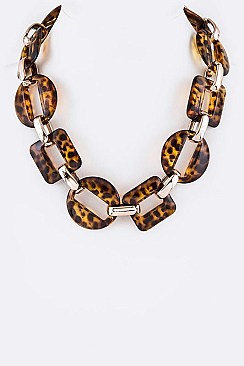 Chunky Celluloid Chain Iconic Necklace LA-S4635