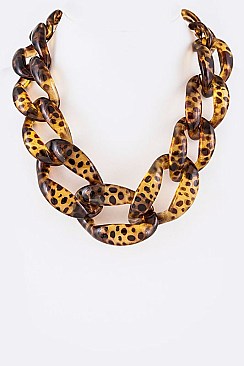 Chunky Celluloid Interlocking Links Iconic Necklace LA-S4636