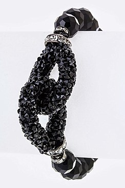Crystal Hoops Design Stretch Bead Bracelet LA-B4805