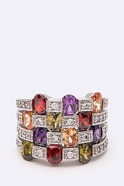 Multi Color Cubic Zirconia Ring LAGKL985