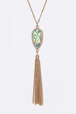 Trendy Golden Chain Tassels Pendant LA-VNE0715