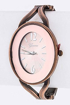 Stylish Oval Bangle Watch LA-393