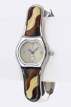 Stylish Wooden Square Bangle Watch LA-487