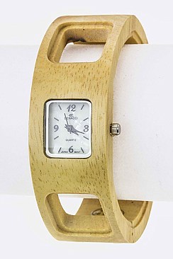 Stylish Wooden Bangle Watch LA-260
