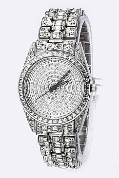 Stylish Pave Crystals Fashion Watch LA-RB662G