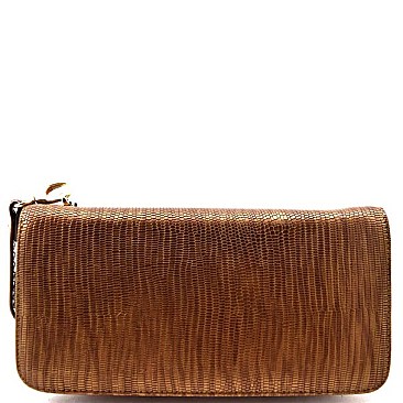 Textured Snake Skin Accent Foxy Wristlet