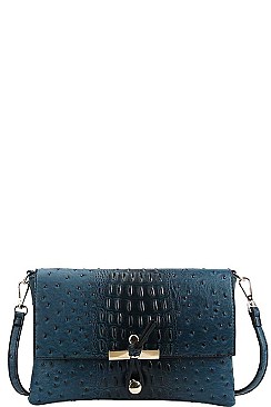 ANIMAL SKIN TEXTURED CROSSBODY BAG