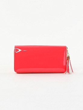 PATENT NEON COLOR TASSELED WALLETS