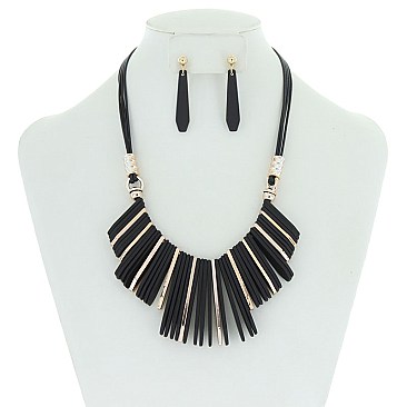 BAR STATEMENT NECKLACE SET MEZN1262