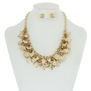 TRENDY METAL FASHION NECKLACE SET SLN1341