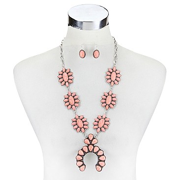 Trendy Statement Squash Blossom Necklace Set SLN1467