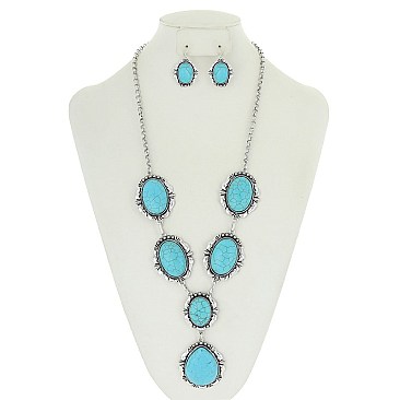 FASHIONABLE WESTERN TQ NECKLACE SET SLN1468