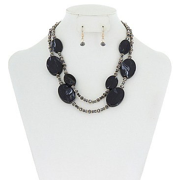 Trendy Layered Nk Set W/formica And Bead SLN1580