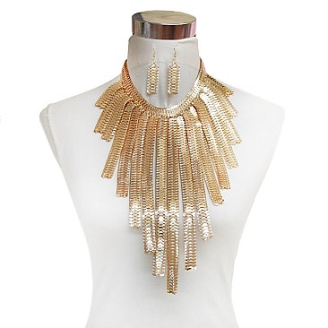 TRENDY DANGLY METAL CHAIN NECKLACE SLN1750