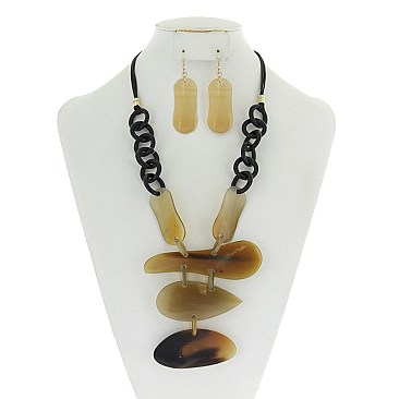 TRENDY GENUINE HORN FASHION NECKLACE SET SLN1768