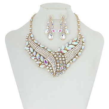 FASHIONABLE GEOMETRIC DOT METAL STONE NE SET SLNBQ77