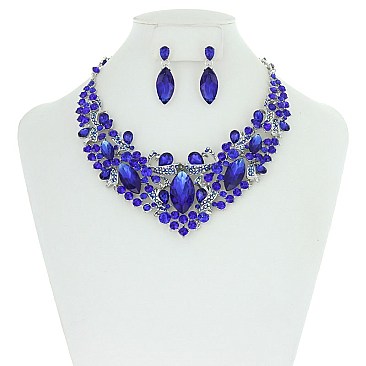 Classic RHINESTONE NECKLACE SET Bib Style MEZ8554