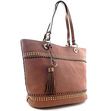 Tassel & Studded Bucket Boutique Quality Tote