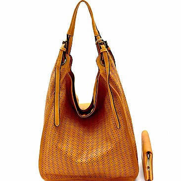 Perforated Single Strap Hobo Wallet SET MH-CJF0641W
