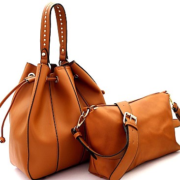 Boutique 3 in 1 Drawstring Bucket Satchel Value SET