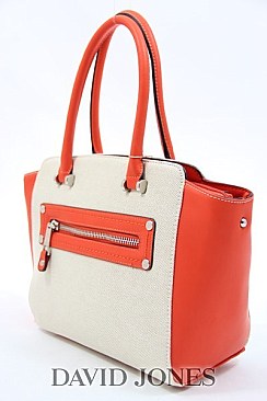 CANVAS-LINEN DAVID JONES HOT COLORS TOTE