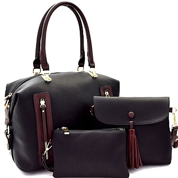 Multi-Pocket 3 in 1 Boston Satchel Value SET MH-F0278