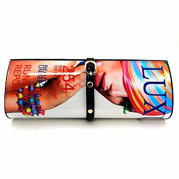 Hard Case Magazine Print Clutch