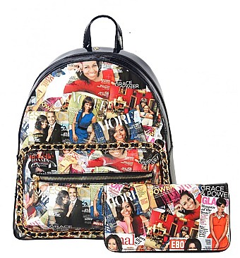 2 IN 1MICHELLE OBAMA BACKPACK WITH WALLET