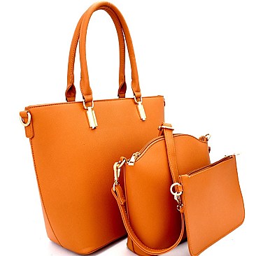 PS1593SET-LP Saffiano 3 in 1 Shopper Tote Crossbody Wristlet SET