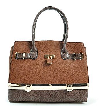 QUALITY Bottom Compartment Padlock BOXY Satchel