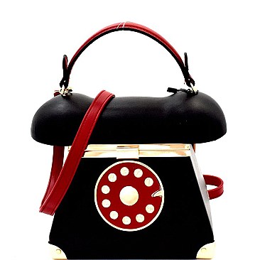 Phone Figure Hard Frame Novelty Satchel