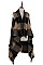 Fashionable Multi Tone Plaid Pattern Cape FM-FTZAO6075