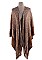 TWO TONE FRONT OPEN FRINGE KIMONO