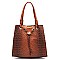 Ostrich Croc Drawstring Satchel