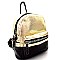 Two-Tone Metallic Medium Fashion Backpack MH-7743D