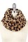 LEOPARD PRINT FAUX FUR TUBE INFINITY SCARF